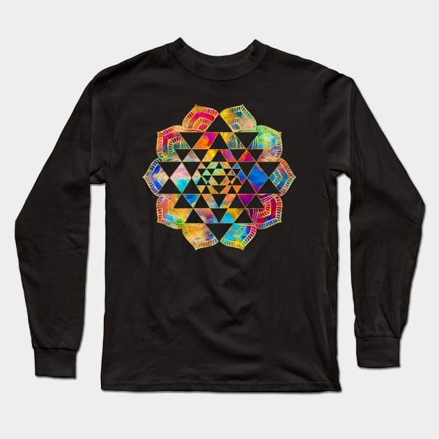 Sri Yantra  / Sri Chakra Long Sleeve T-Shirt by Nartissima